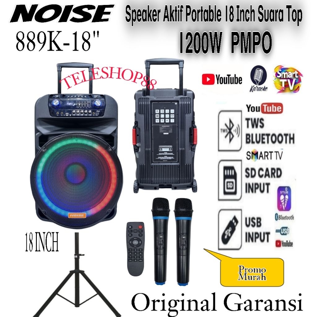 Noise Speaker Aktif Portable 18" Noise 889 18 Inch Bluetooth Original New