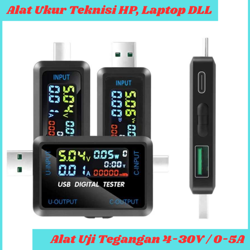 Sumber Alat Digital Voltmeter Ammeter Pengukur Listrik DC LCD / Charger Tester Detector USB Hp