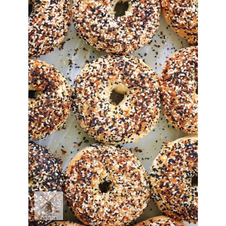 

Large New York Style Bagels with Everything Bagel Seasoning 4 or 6 bagels per pack
