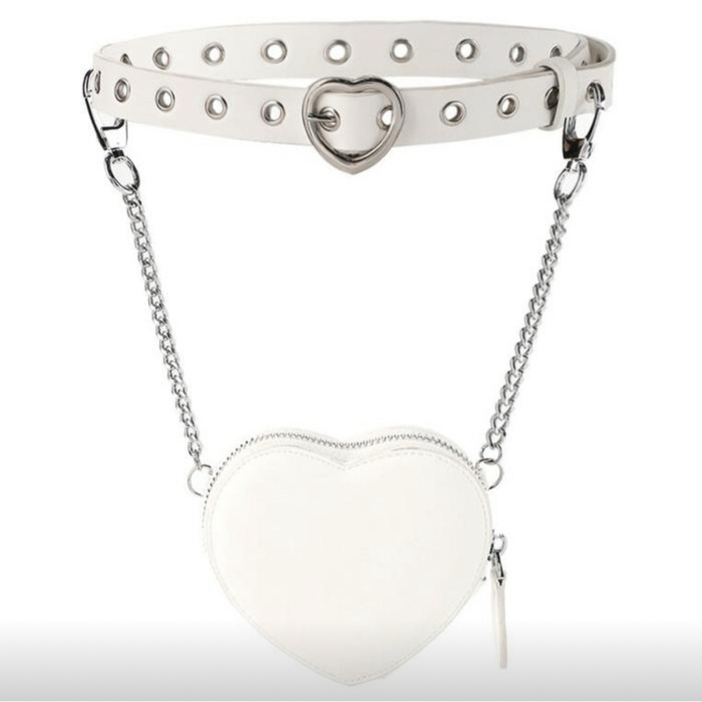 PSPGN.CO | original branded Obermain OBBL004 ikat Pinggang Wanita Love Cailee Silver Heart tas mini