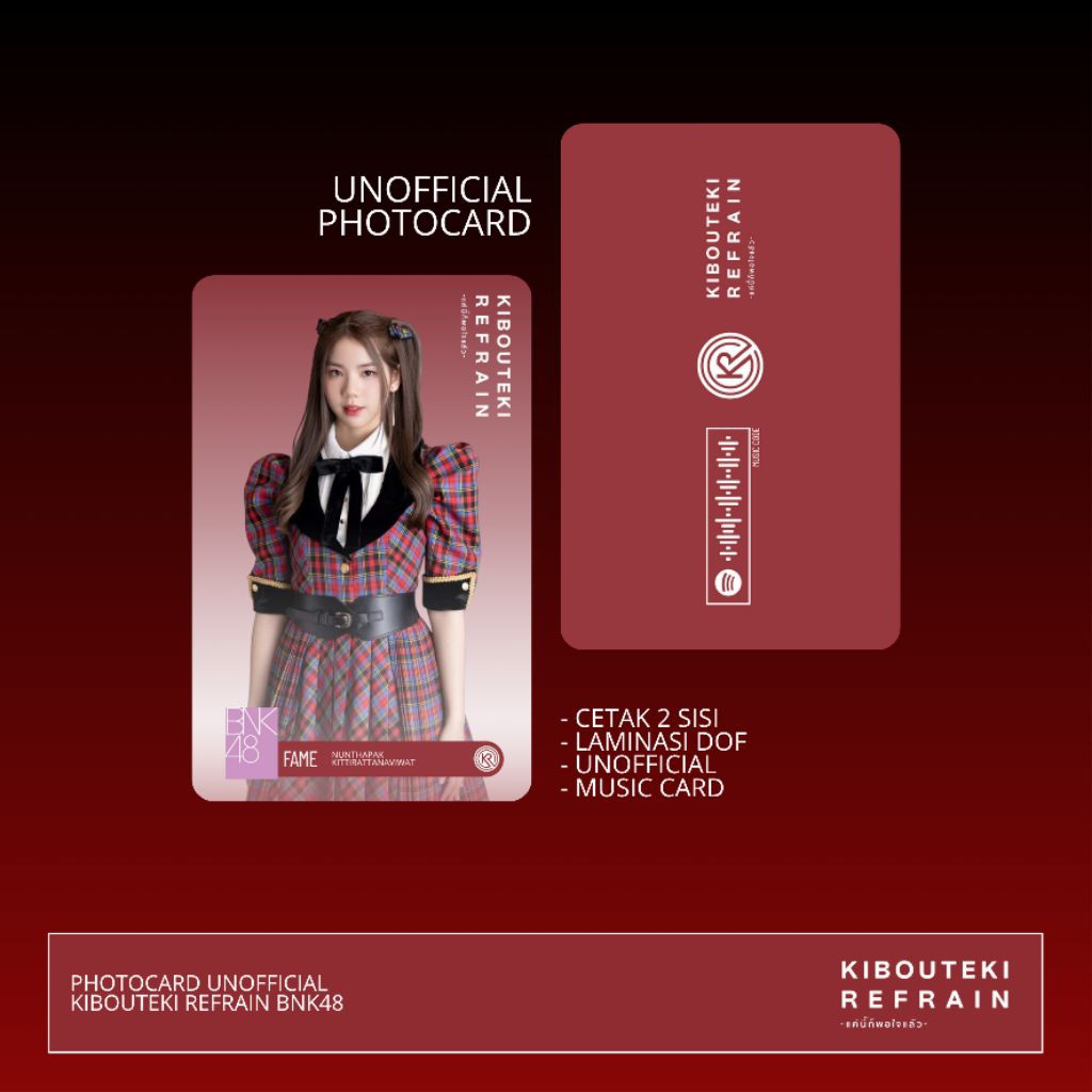 PHOTOCARD BNK48. KIBOUTEKI REFRAIN.
