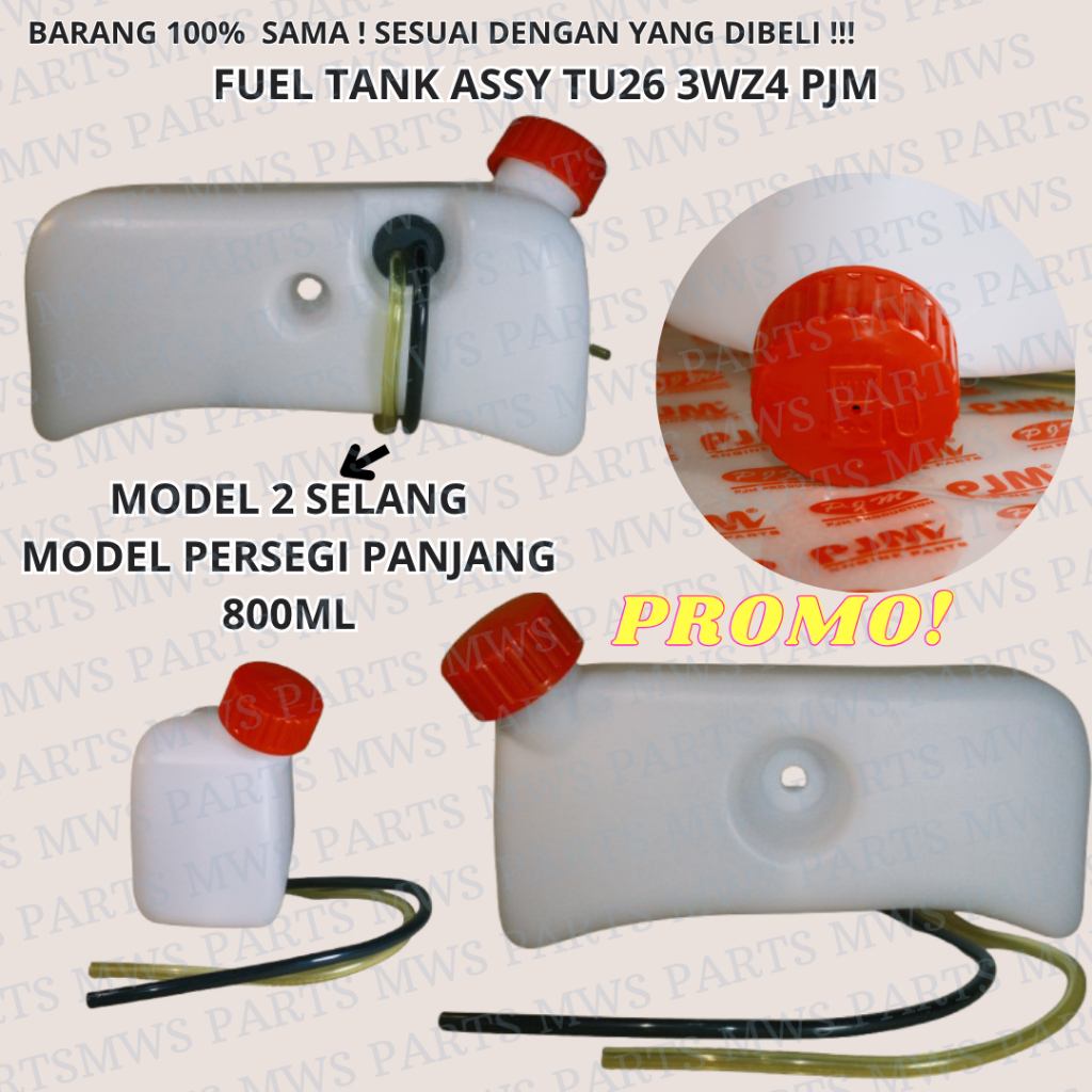 FUEL TANK ASSY TU26 2 SELANG TANGKI MINYAK MODEL PERSEGI PANJANG TANGKI BENSIN FUEL TANK MESIN SEMPR