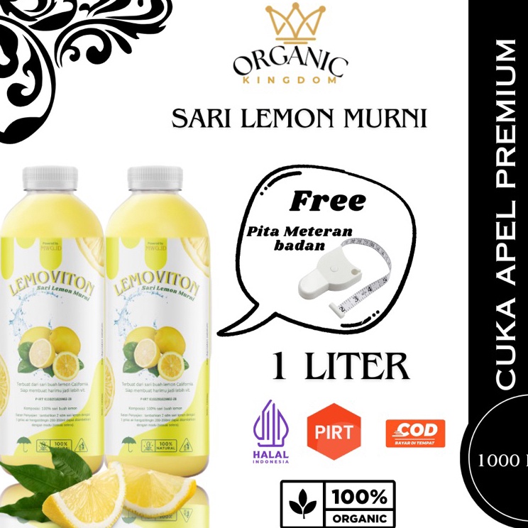 

1 Liter Sari Lemon Murni Diet Detox Pelangsing Penurun Berat Badan Alami