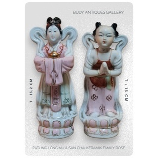 Patung Keramik San Chai Dan Long Nu Pengapit Kwan Im