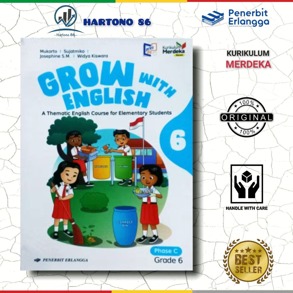 Buku Bahasa Inggris revisi Erlangga SD/MI kelas 6 Kurikulum merdeka