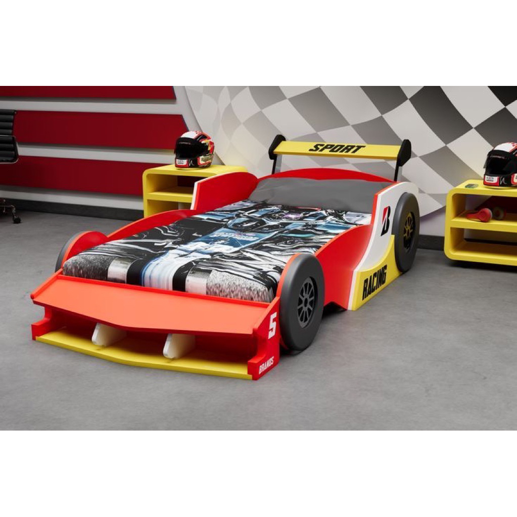 Dipan anak karakter motif mobil F1 tempat tidur terbaru keren