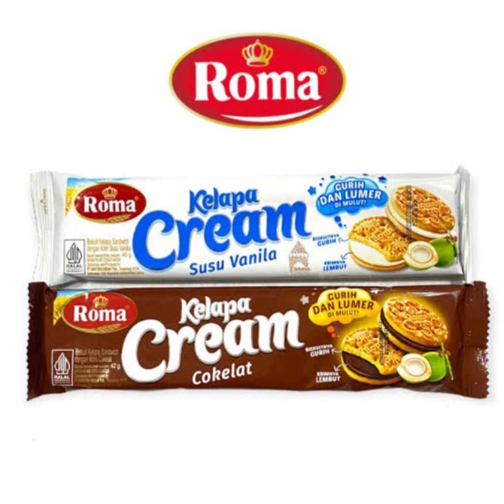 

ROMA KELAPA CREAM isi 1 pcs |Roma KelapaCream Coklat |Roma Kelapa Cream Vanilla
