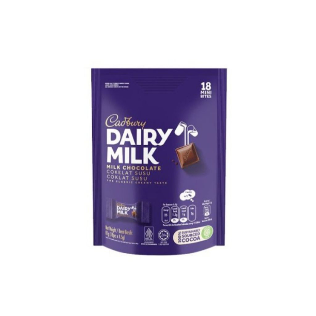 

CADBURY DAIRY MILK COKELAT MINI BITES ISI 18