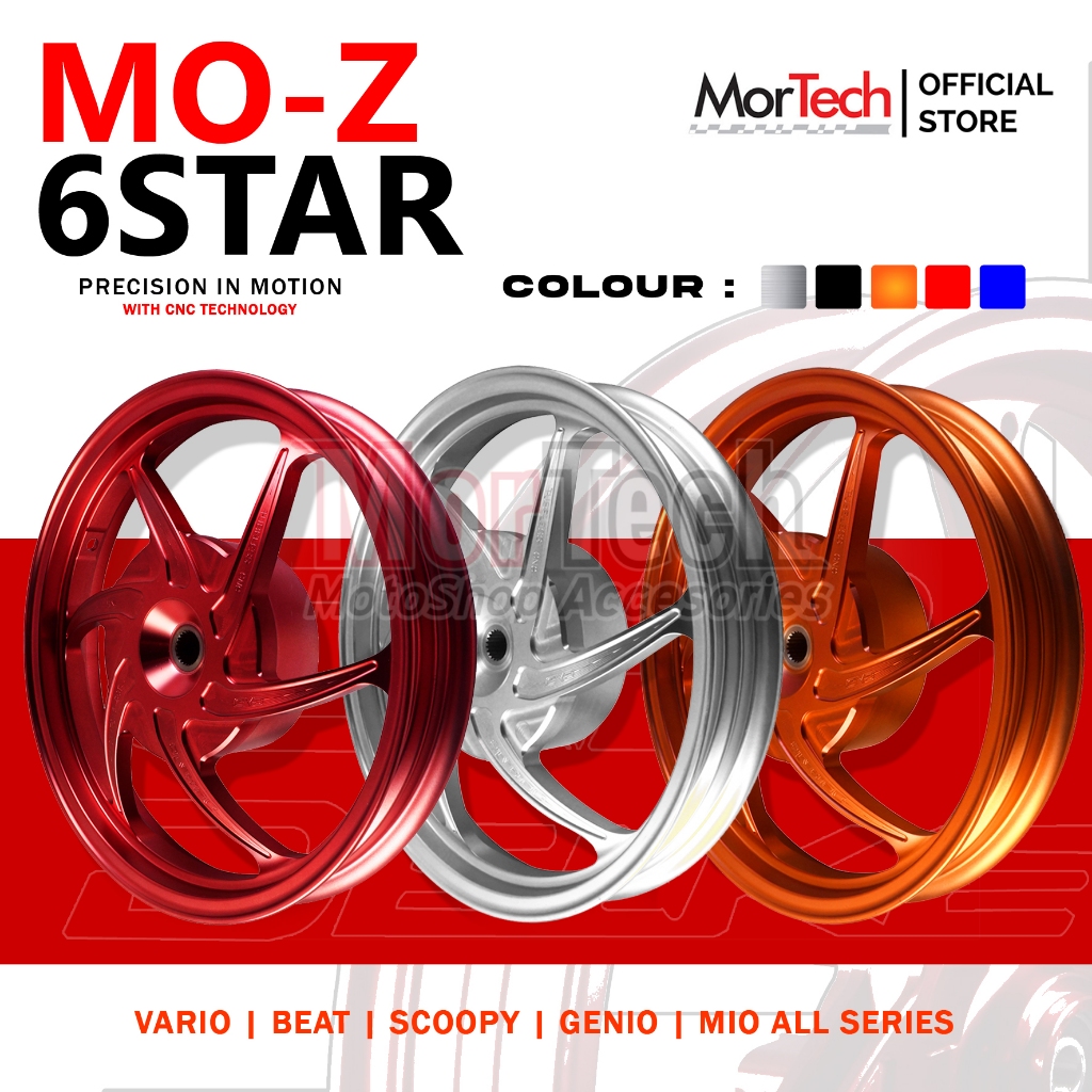 Velg Pelek MOZ MO-Z Six Star B6 DND Delkevic CNC PNP Matic Honda Vario 125/150 Fi PCX 150 CBU Vario 