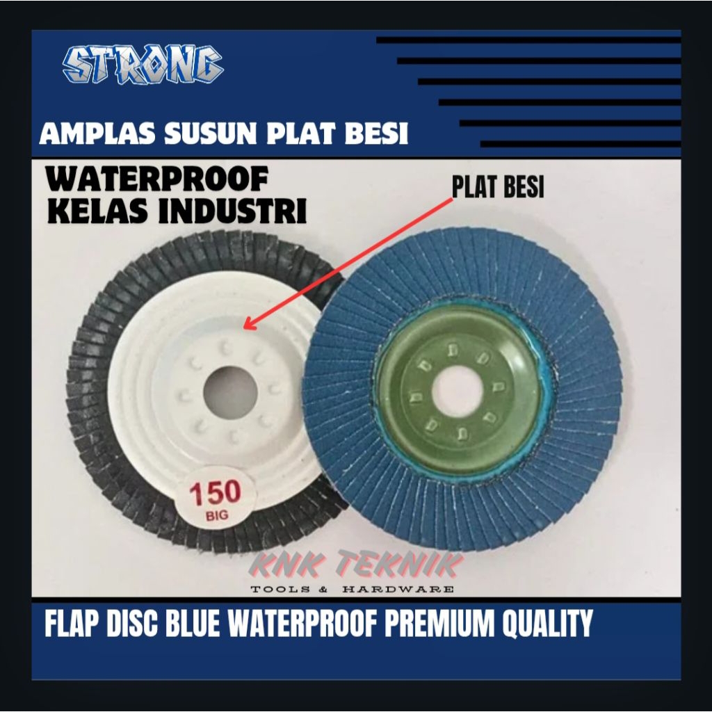 Flap Disc Amplas Susun Blue Plat Besi Amplas Bulat Waterproof