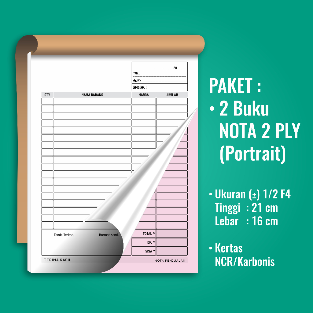 

nota custom 2 ply full color cetak nota custom
