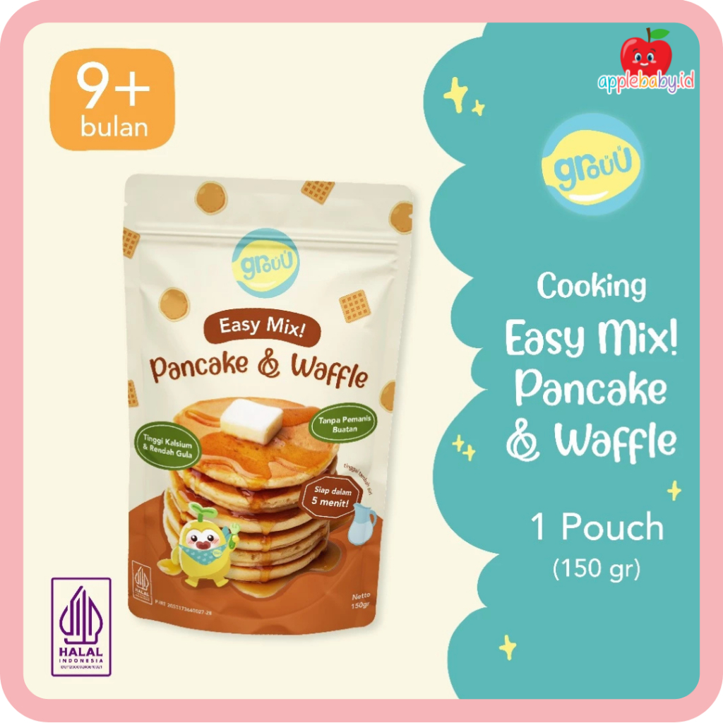 

Grouu - Easy Mix! Pancake & Waffle - Cemilan Anak Tanpa Pemanis Buatan - NO MSG