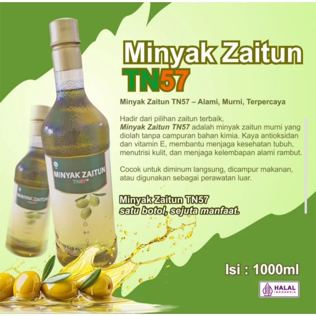 

Minyak Zaitun toga nusantara 1 liter