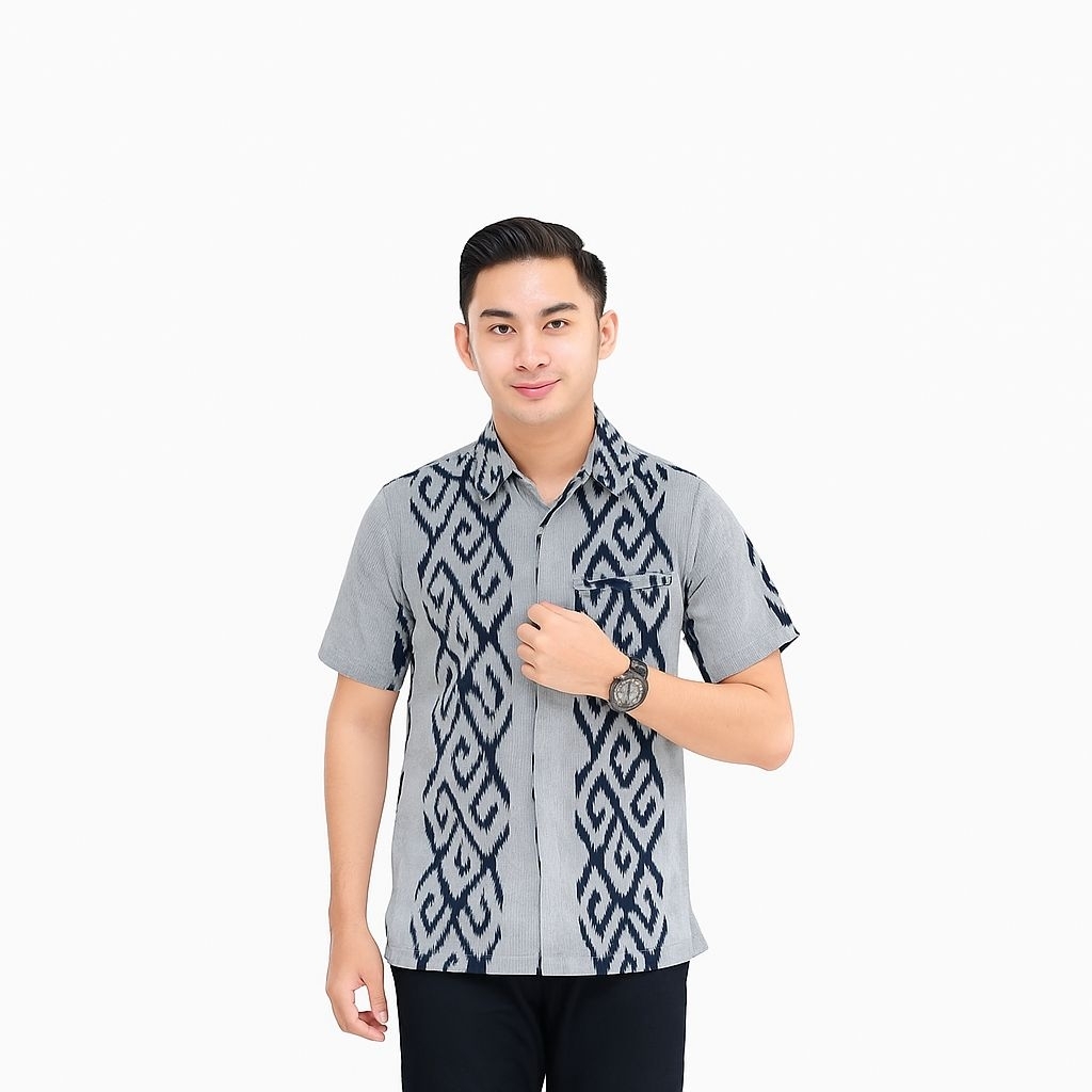 Baju Kemeja Tenun Pria Bahan Tebal Tidak Nerawang