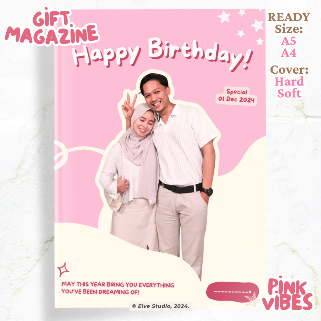 

Majalah Custom By Elve Couple Looks Pink Gift Kado Unik Hampers