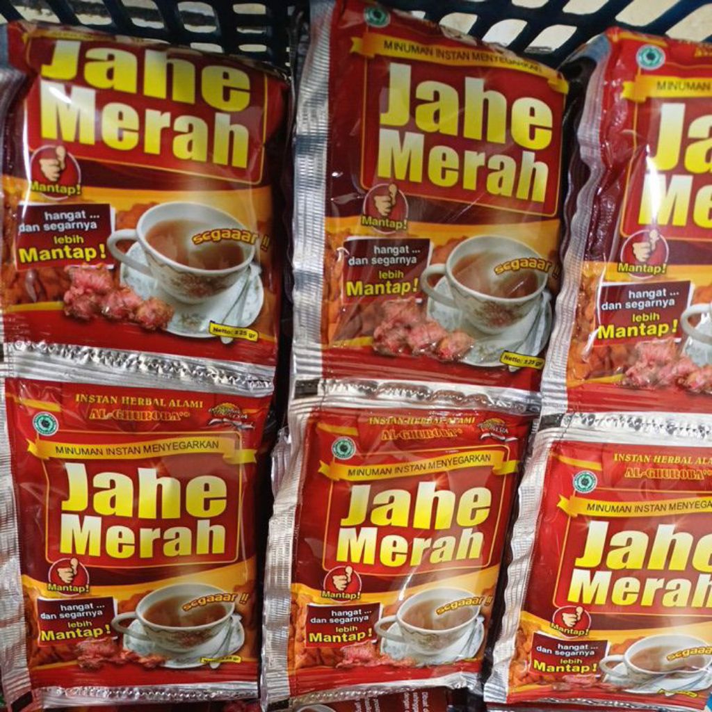 

Jahe Merah Al Ghuroba 10 Sashet Rasa Lezat dan pedas / Jahe Merah Renceng Alghuroba