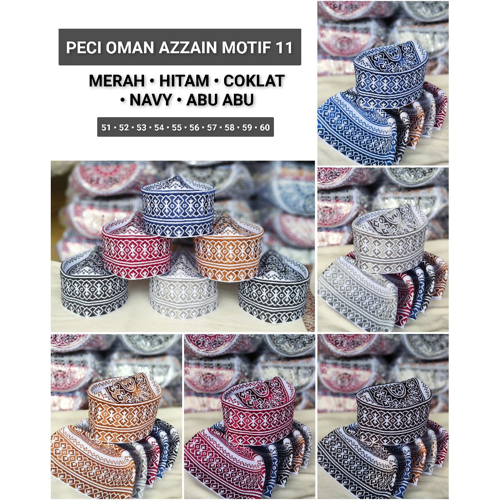 PECI OMAN Motif Santri Khas Temboro/Songkok Santri Terbaru Motif 11 Azzain