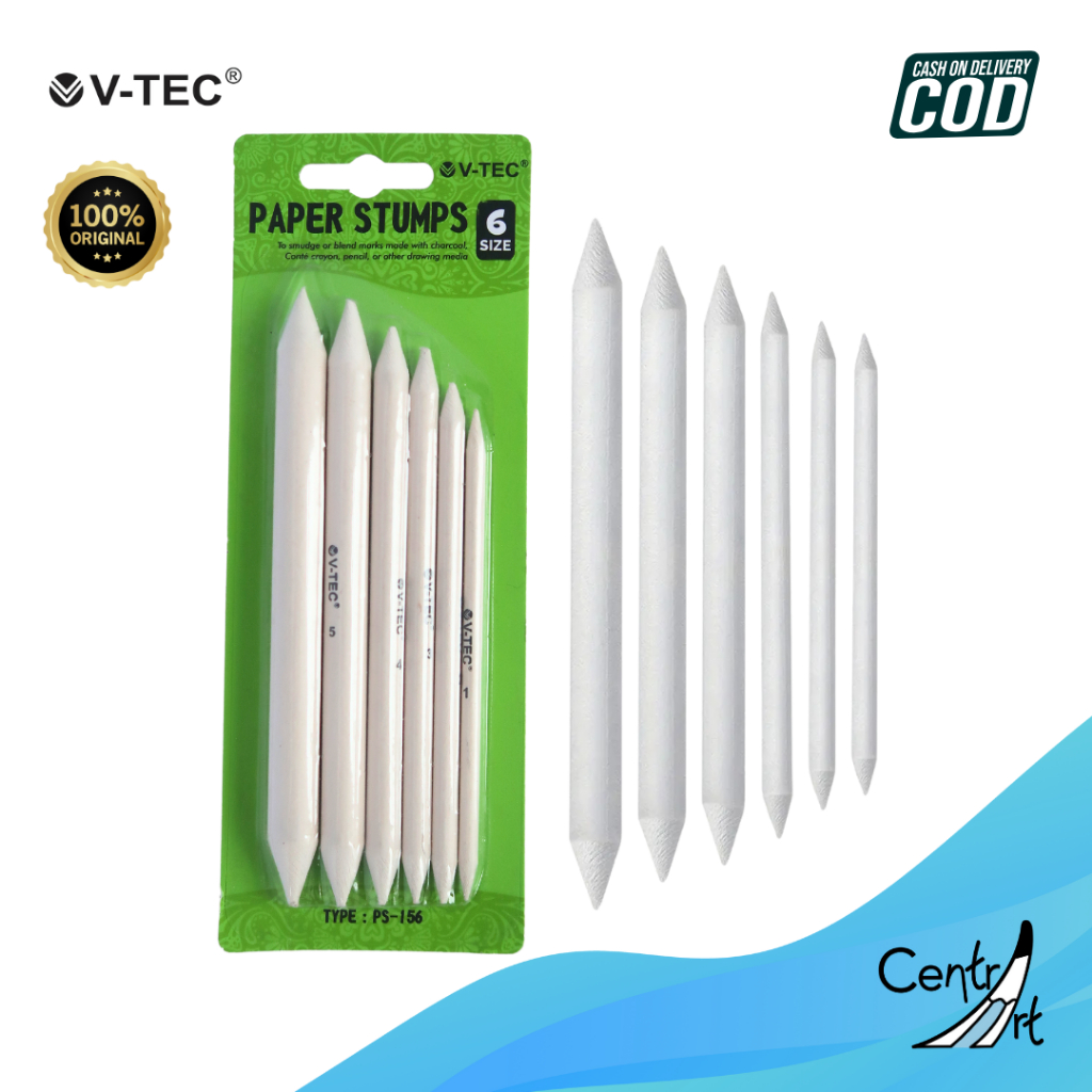 

VTEC paper stumps 6 size paper pencil charcoal blender alat membaur charcoal / pencil