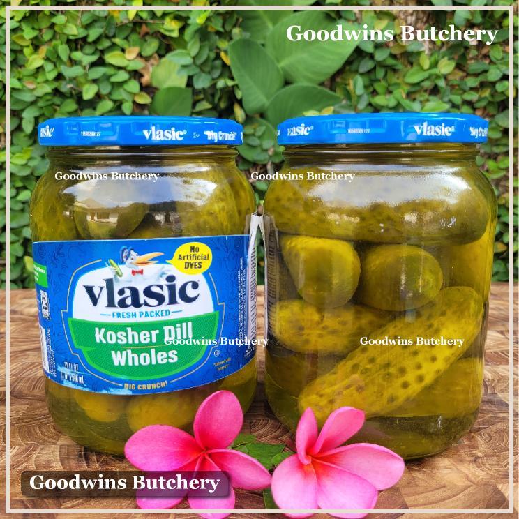 

Vlasic KOSHER DILL WHOLE GHERKINS cucumber pickle acar asinan mentimun USA 32fl.oz 946ml
