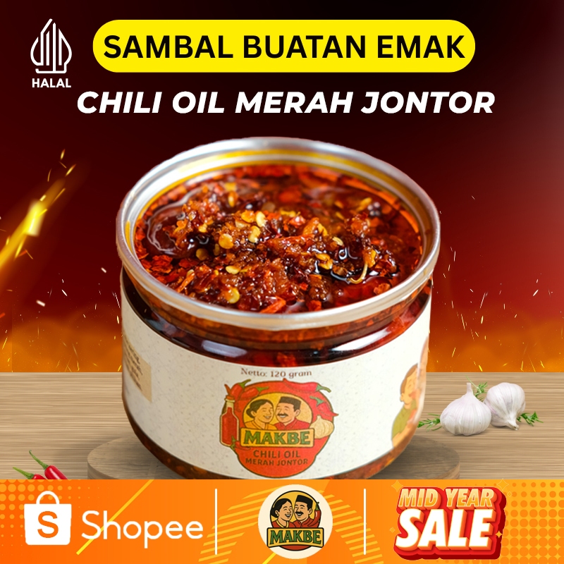 

Sambal Chili Oil Halal Pedas 120 Gram - Sambel Makbe Chili Oil Pedas Cabe Kering Chili Oil - kemasan kaleng lauk enak pedas asli homemade - Murah Nagih Viral