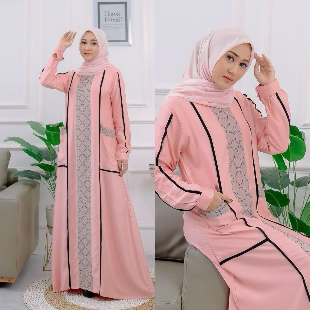 Dress Zakiyah Kaftan Terbaru Gamis Twill Uniqlo Ori ZK