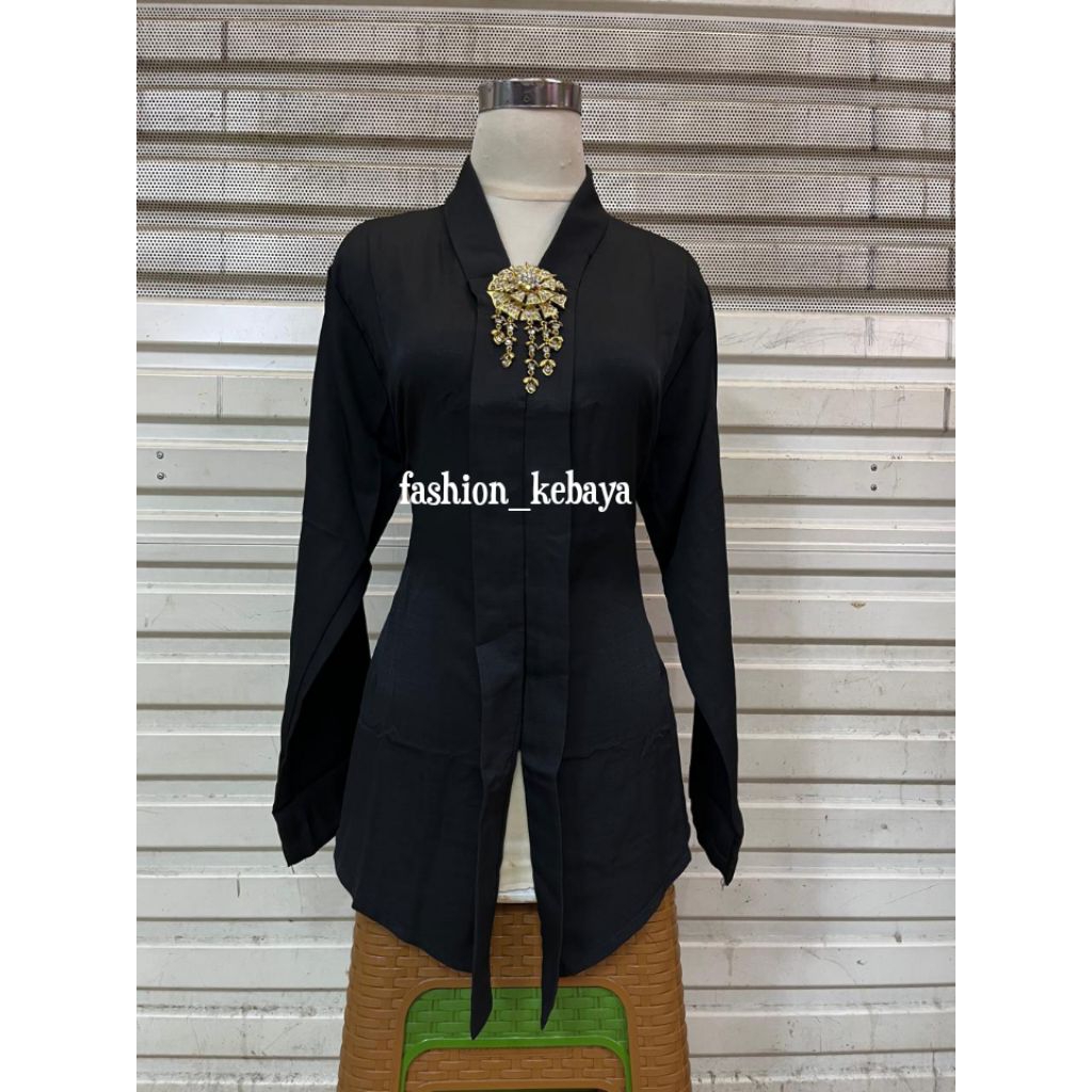 kebaya kartini motif polos lengan panjang kebaya kerja/kantor dan lainnya