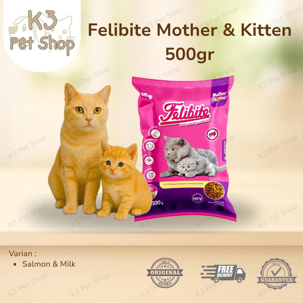 Felibite Mother & Kitten Freshpack 500gr - Makanan Kucing Murah - Felibite Ikan - Felibite Salmon - 
