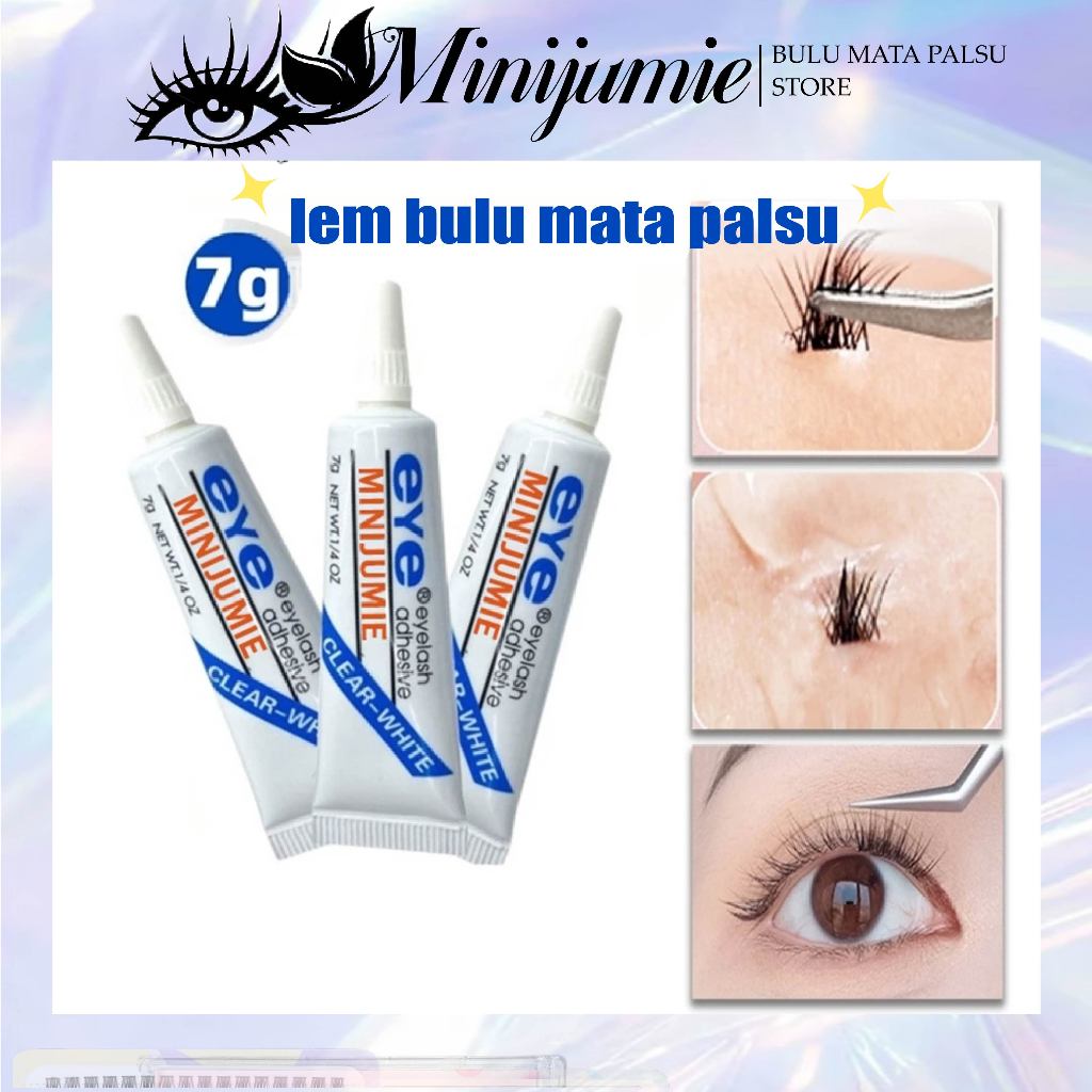 【COD】EYE Lem Bulu Mata Palsu Bening Dan Hitam False Eyelashes Glue Clear Black Tahan Lama 7g