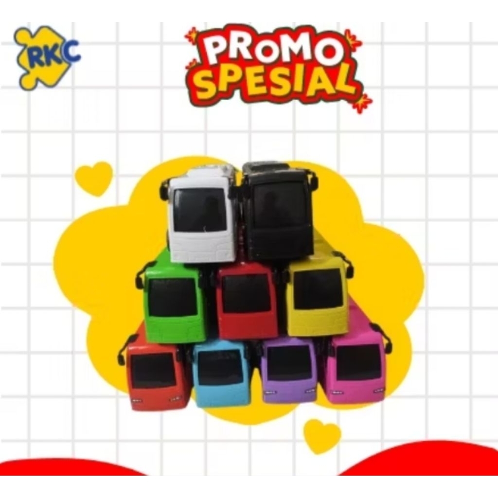 miniatur bus polosan, miniatur bus rkc, mainan anak-anak, mainan anak laki-laki, mainan bus miniatur