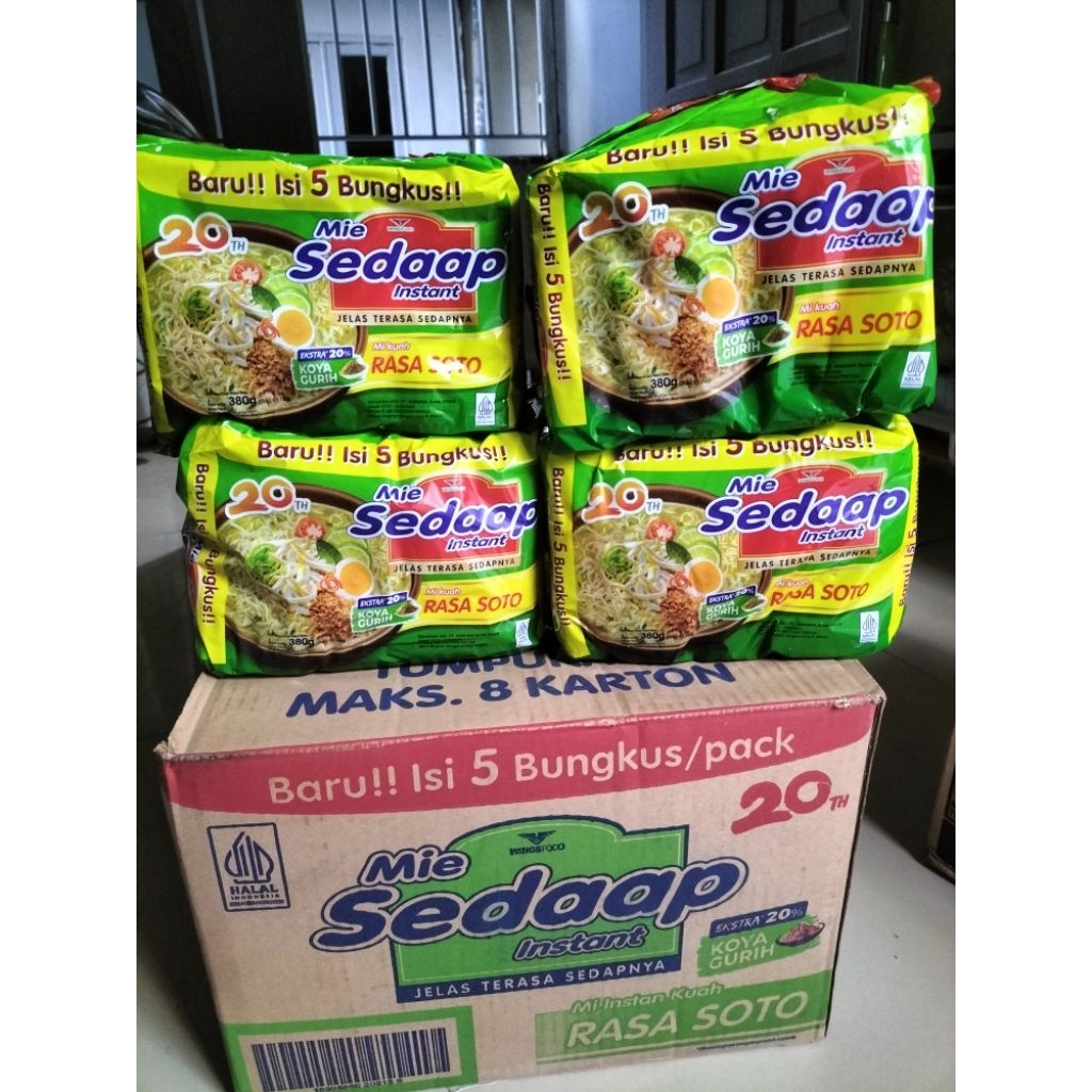 

Mie Sedap Soto kemasan 1 pack (isi 5pcs)
