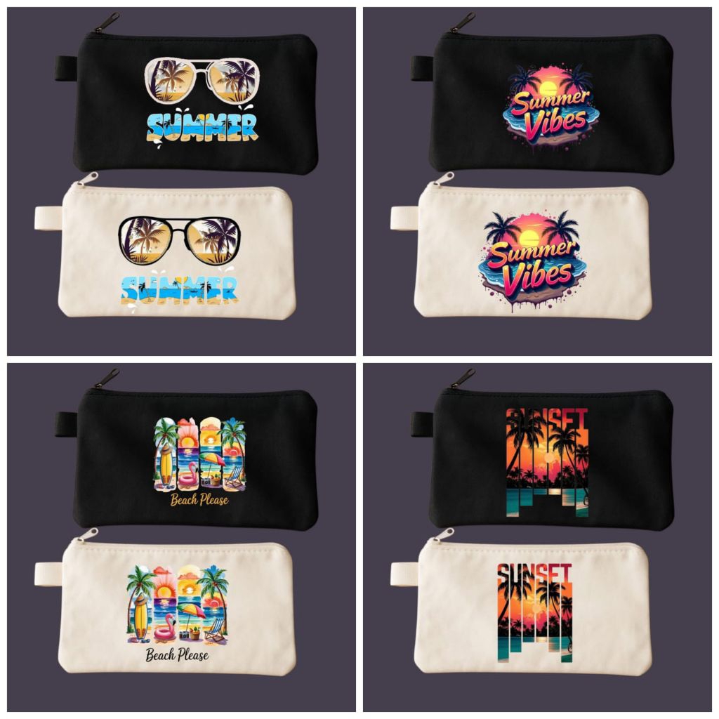

Tempat pensil gambar pantai/Tepak kanvas premium/Tempat alat tulis/Tempat kosmetik/Tempah hp/Tempat dokumen kartu/Pouch