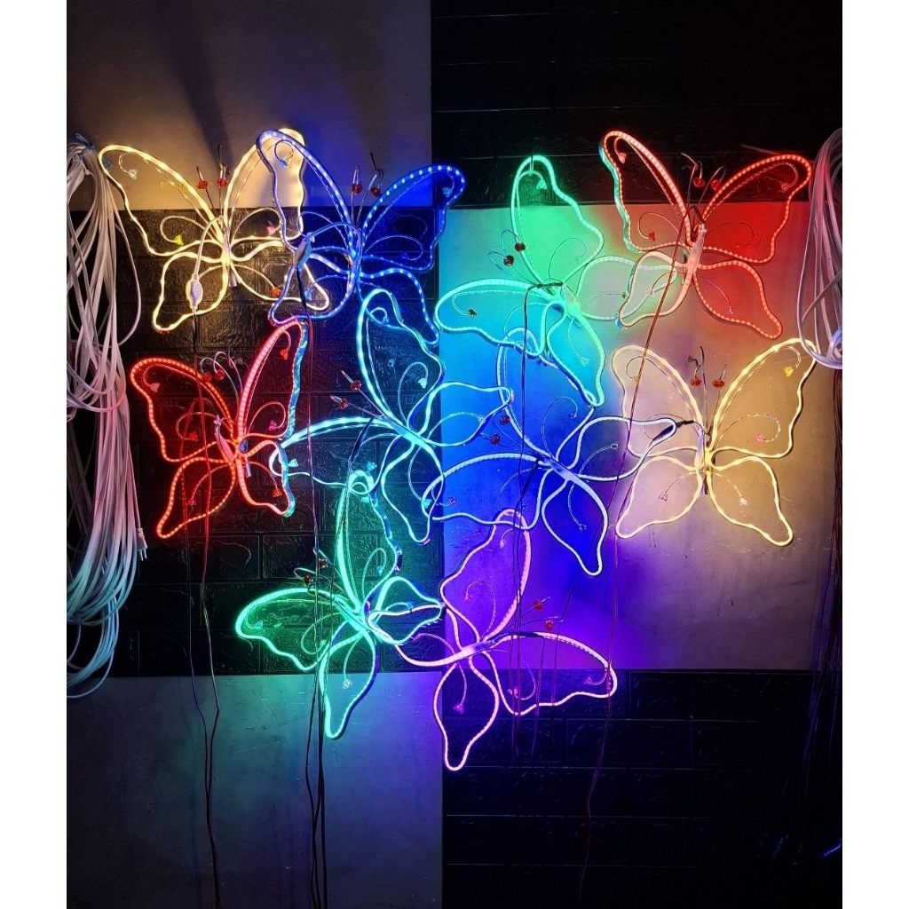 Lampu Gantung Dekorasi pesta model Kupu Kupu , lampu weding custom warna
