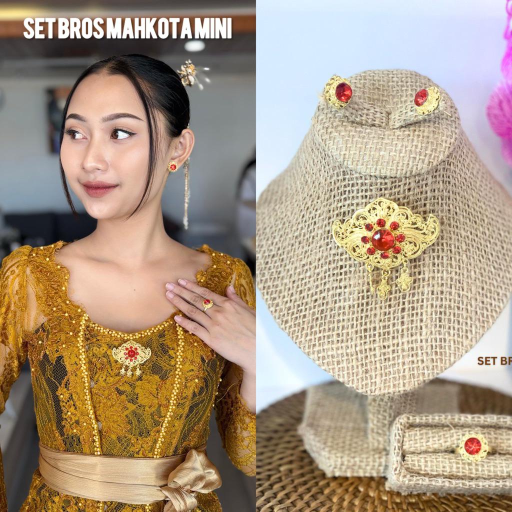 STARLIGHT BALI - Set Bros Mahkota Mini / Set Alpaka / Bros Pin / Bros Bali