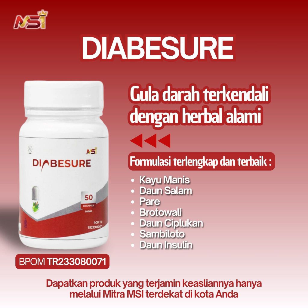 

DIABESURE MSI HERBAL ORIGINAL UNTUK DIABETES