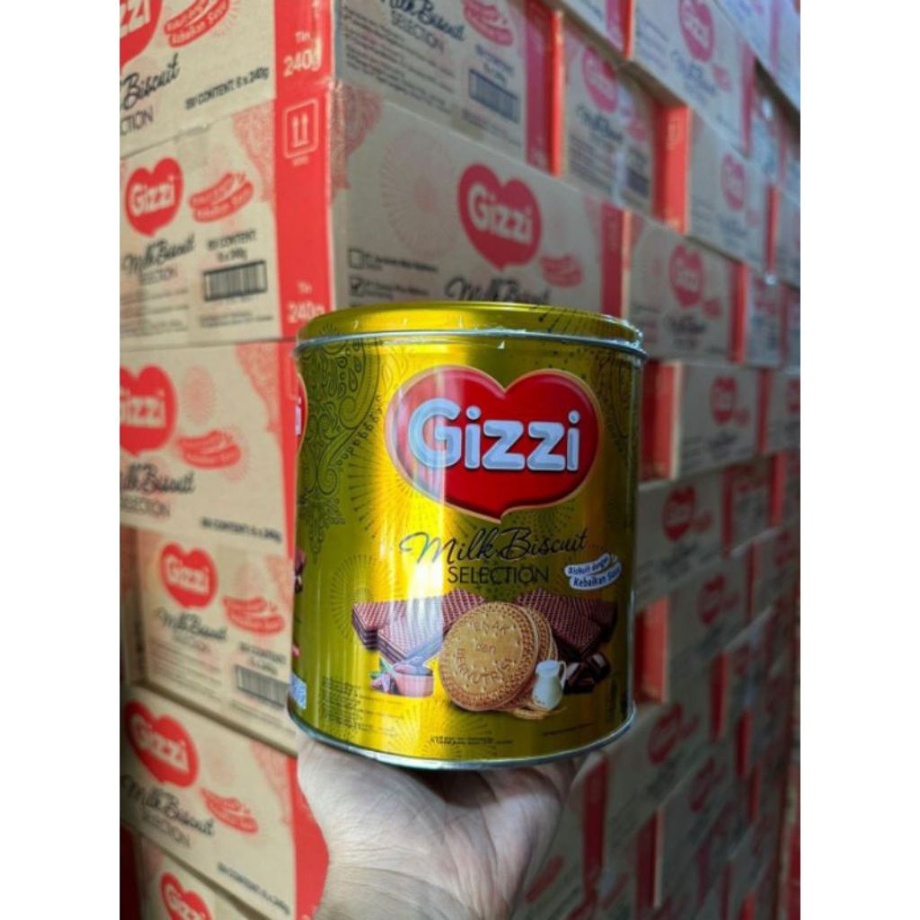 

Gizzi kaleng 240gr - gizzi milk wafer assorted - jajan lebaran - gizzi kartonan
