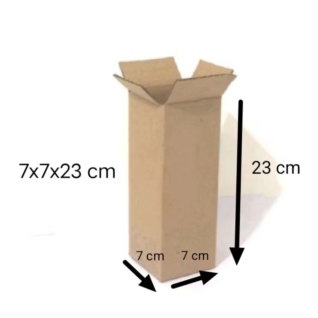 

kardus box kotak kecil ukuran 7x7x23 cm