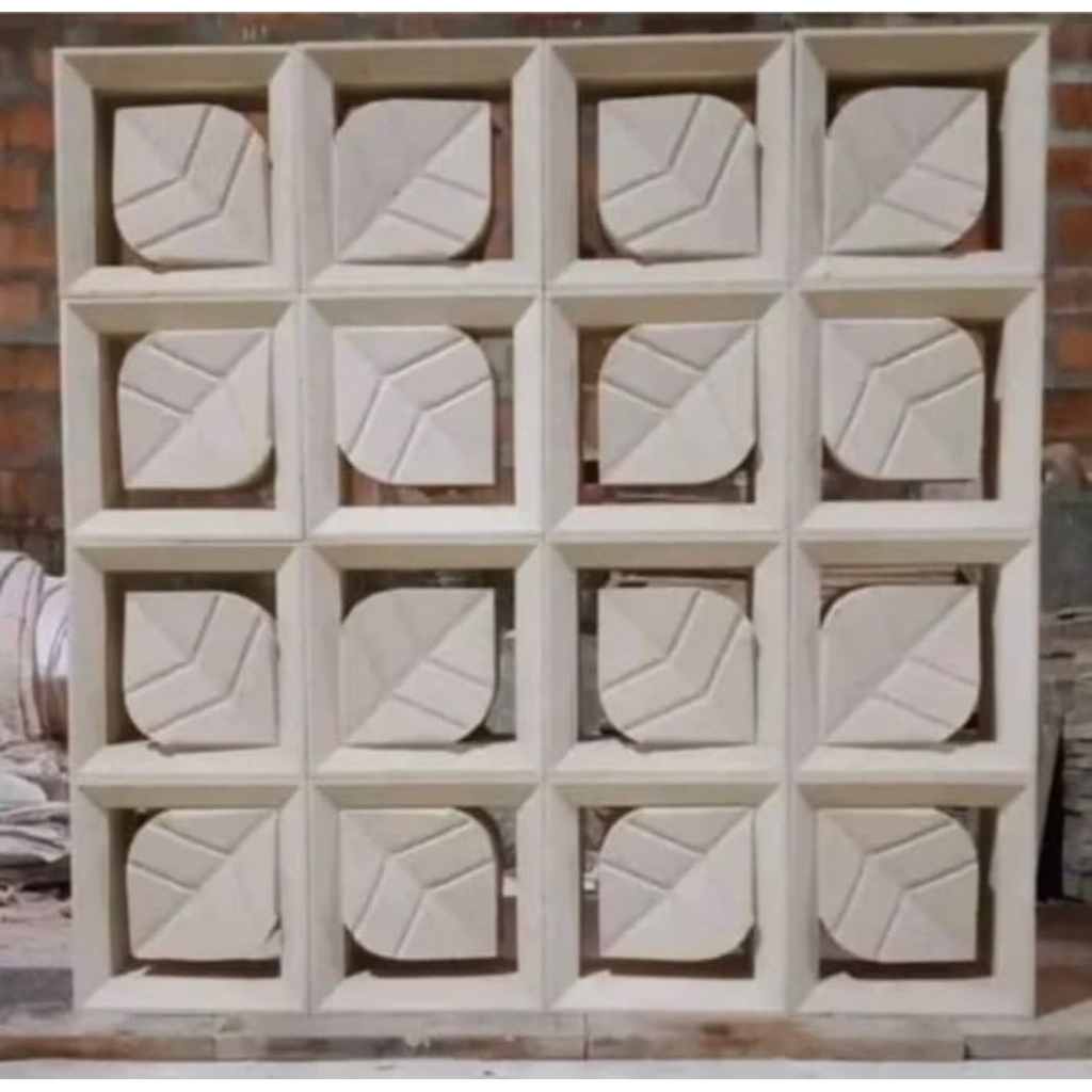 Roster Beton/Roster Minimalis/Roster Motif Daun, Putih