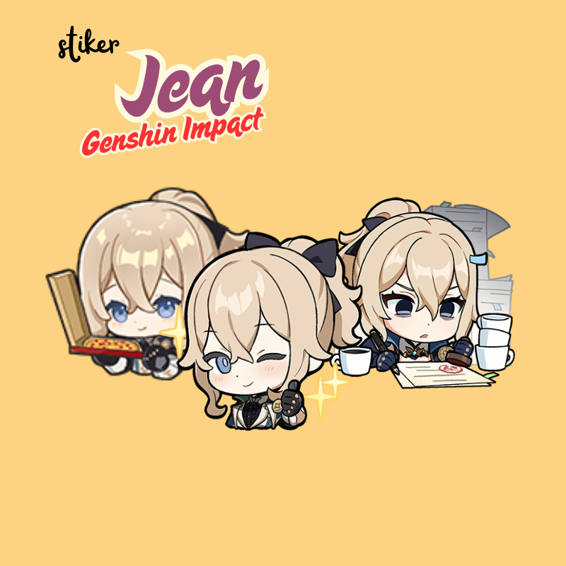 

Stiker Jean Genshin Impact | Sticker Merch Genshin Impact Jean Vinyl Glossy Anti Air