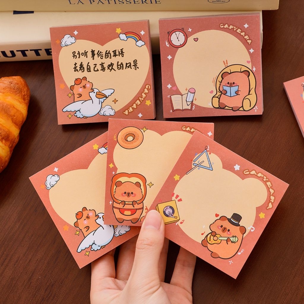 

MEMO PAD BUTTER CREAM / Memopad Capybara 50 lembar / MEMO LUCU GAYA KOREA