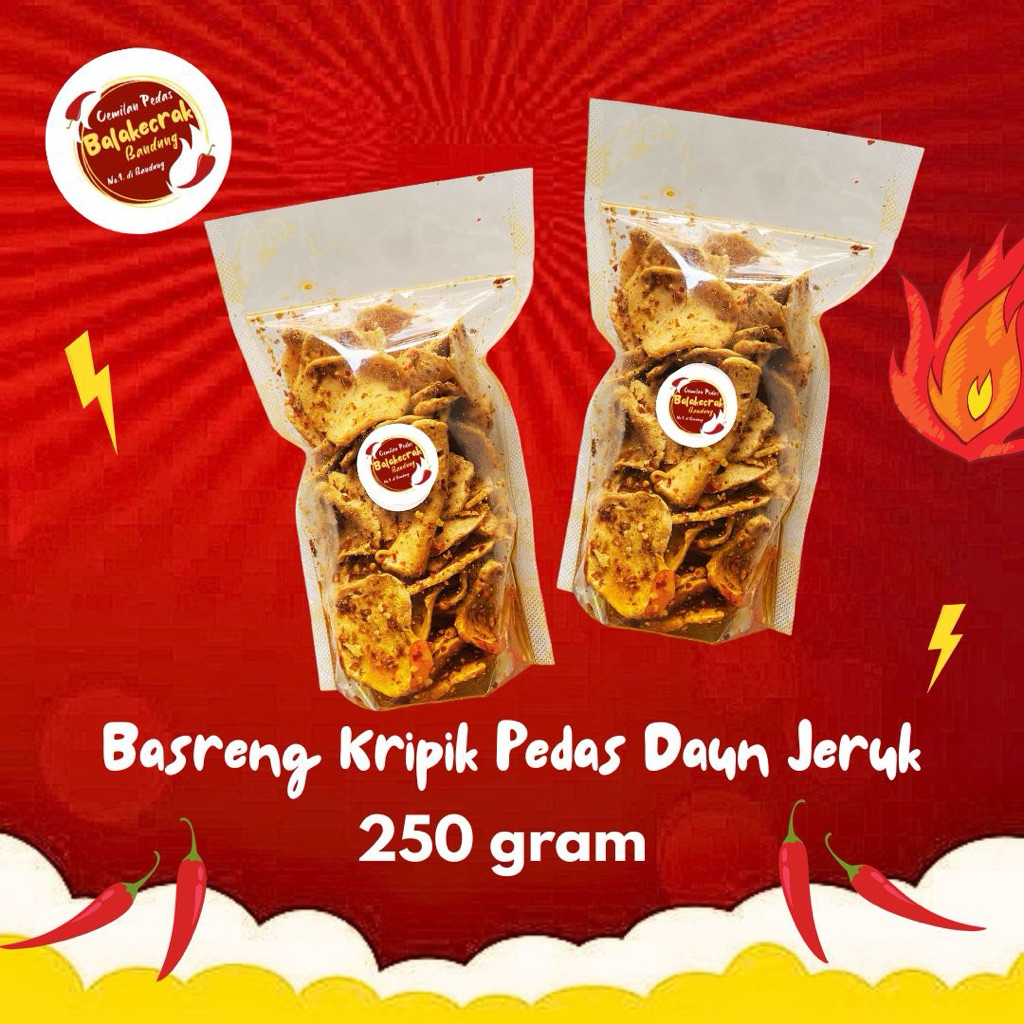 

Basreng keripik Koin Pedas daun Jeruk 250 gram
