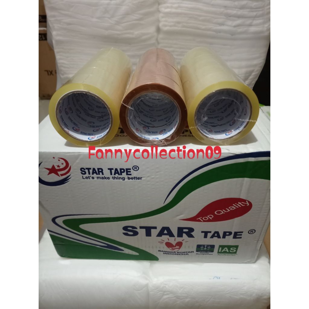 

Lakban Bening/Coklat 45MMX90Yard 12pcs atau 1Lusin 2slop