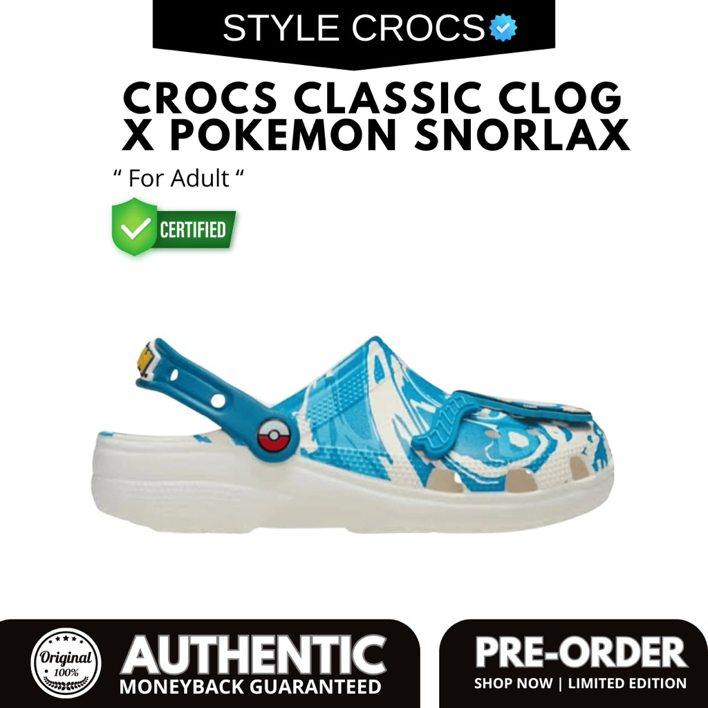 CROCS CLASSIC CLOG X POKEMON SNORLAX 100% ORIGINAL