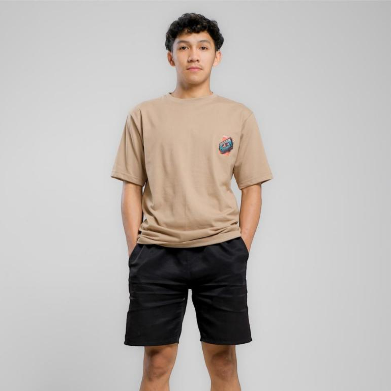 Basic T shirt Kaos Pria Katun Kaos Polos Sablon Kaos Basic Kaos Distro Kaos Coklat Susu