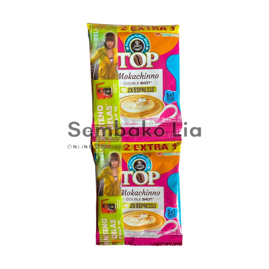 

Top Coffee Kopi Mokachinno Double Shot Instan Renteng Isi 15pc Sachet