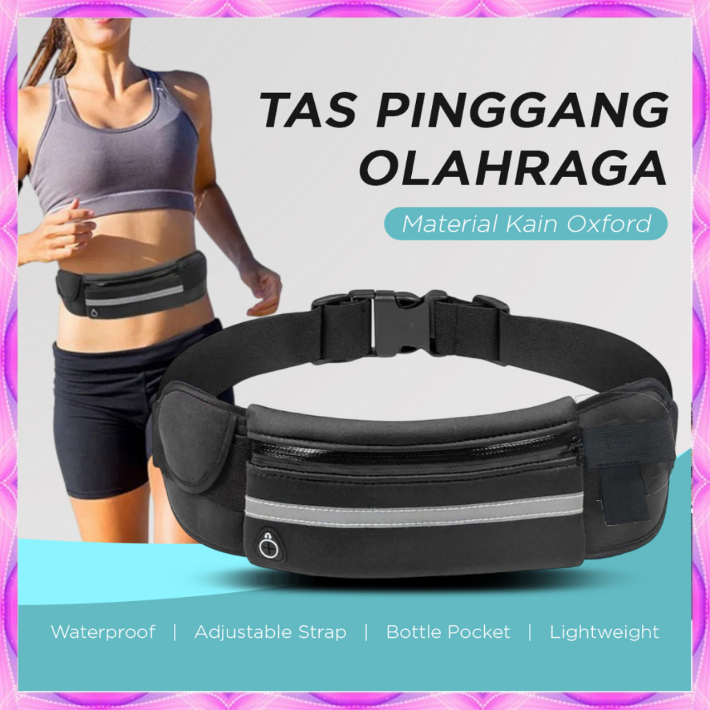 TAS OLAHRAGA LARI Tas Pinggang Olahraga Lari Waterproof Running Waist Bag Tas Hp