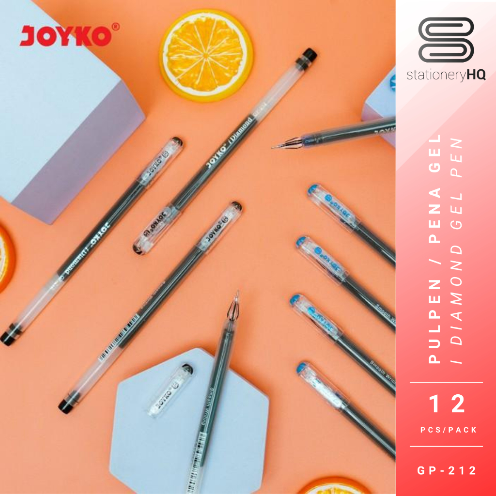 

D3W! (12 Pcs) Gel Pen / Pena / Pulpen Joyko GP-212 i-Diamond 0.5