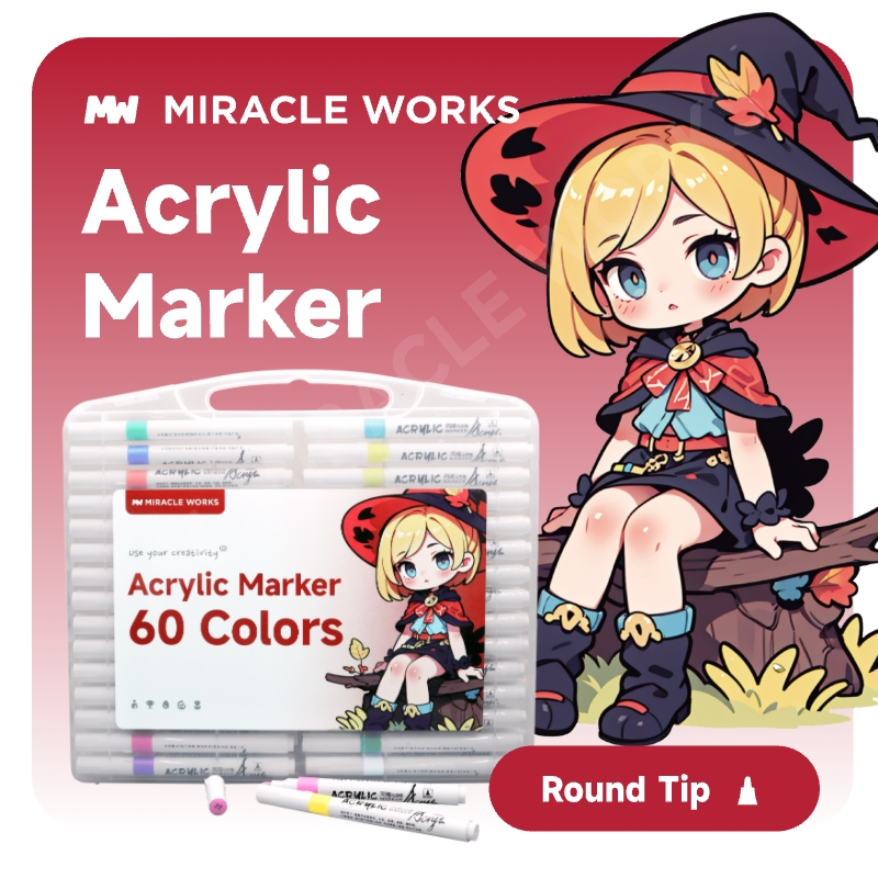 

MW Set Spidol Akrilik Profesional 12/24/36/48/60 Warna Acrylic Marker