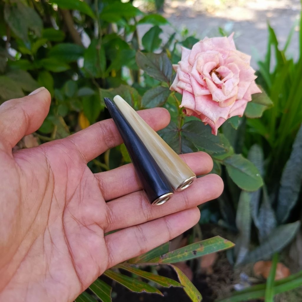 1set ONCE PIPA Tanduk kerbau asli warna hitam dan putih hisapan bulat size 7-8cm...