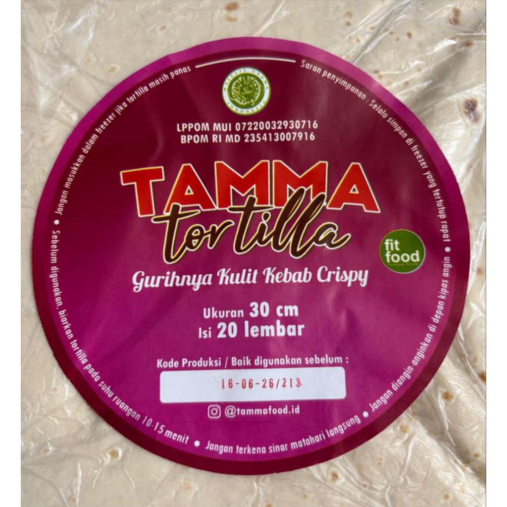 

Kulit Tortilla Tamma Jumbo Size 30 Cm 1 pack Isi 20 Lembar