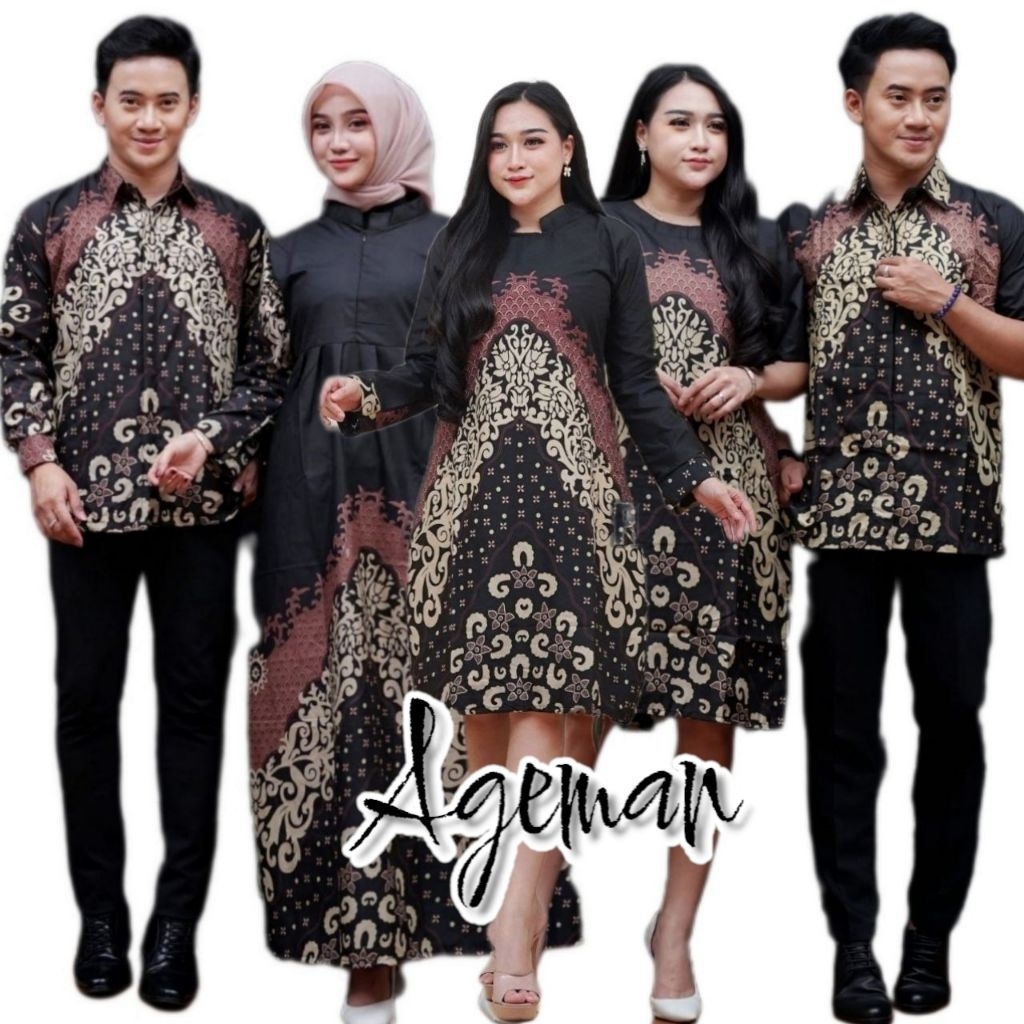 Danapati Hitam || Batik Couple Keluarga Ageman | Seragam Kondangan Muslim Elegan Pria Wanita Gamis D
